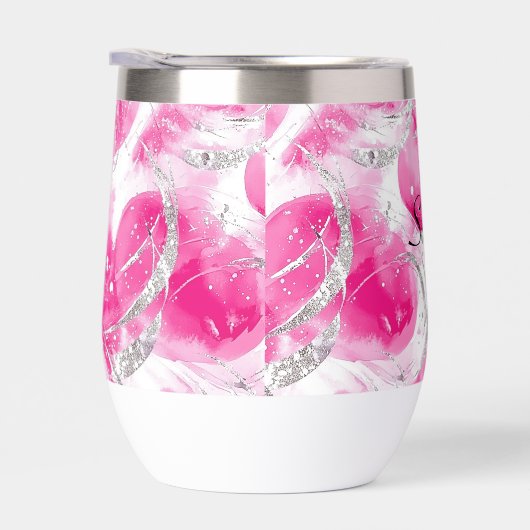 Glam Roze Zilveren Abstracte Cirkels (Rechts)