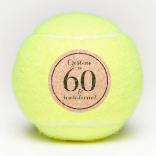 Glam Roze & Zwart Gepersonaliseerde 60 & Sensation Tennisballen
