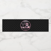 Glam Roze Zwart Mode Sweet 16 Verjaardagsfeestje Waterfles Etiket (Enkel label)