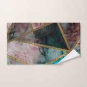 Glam Rust Blush Turquoise & Gold Chic Moderne Glam (Serviette à main)