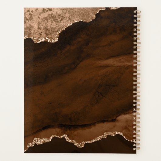 Glam Rust Gold Velvet Agate Géode Script (Dos)