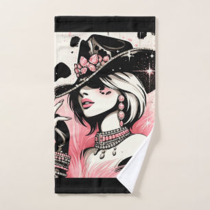 Glam rustique cow-girl rose pailleté imprimé cuir
