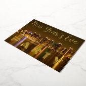 Glam San Diego NYE Party Custom Gold Folie Uitnodiging (Gedraaid)