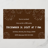 Glam San Diego NYE Party Custom Gold Folie Uitnodiging (Achterkant)