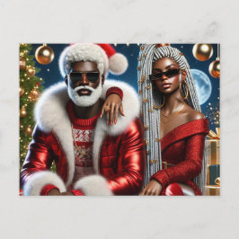 Glam Santa & Mrs. Claus Luxury Xmas Card Briefkaart