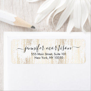 Glam Script Gold Confetti Etiket