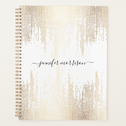 Glam Script Gold Confetti Planner (Voorkant)