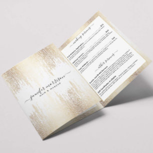 Glam Script Gold Confetti Rain Brochure Drieluik Kaart