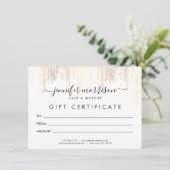 Glam Script Gold Confetti Rain Cadeaubon (Staand voorkant)