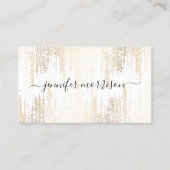 Glam Script Gold Confetti Visitekaartje (Voorkant)