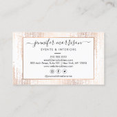 Glam Script Roos Gold Confetti Rain Visitekaartje (Achterkant)