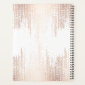 Glam Script Rose Gold Confetti Pluie Planner (Dos)