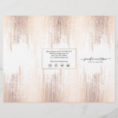 Glam Script Rose Goud Confetti Regen Drie-Voudig Flyer (Voorkant)