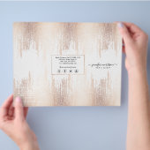 Glam Script Rose Goud Confetti Regen Drie-Voudig Flyer (Hand)