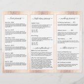 Glam Script Rose Goud Confetti Regen Tri-Fold Flyer (Achterkant)