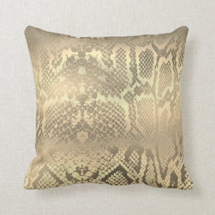 Glam Sepia Gold Animal Python Slanke Huid Kussen
