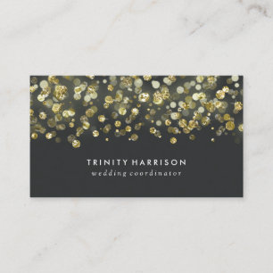 Glam Sequins Chic Faux Gold Foil Visitekaartje