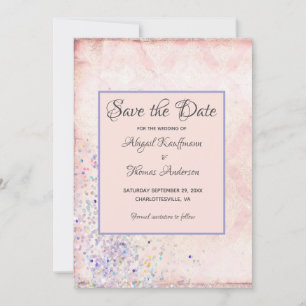 Glam Shabby Chic Roze Wit Paars Glitters  Kaart