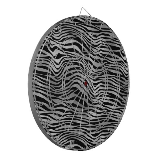 Glam Silver Black Zebra Print Dartbord (Voorkant Links)