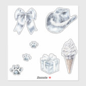 Glam Silver Bow Sticker (Vel)