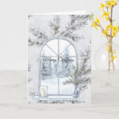 Glam Silver Christmas Tree Branches Window Kaart (Gele Bloem)