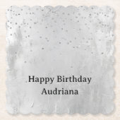 Glam Silver Confetti Kartonnen Onderzetters (Voorkant)