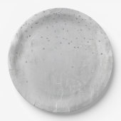 Glam Silver Confetti Papieren Bordje (Voorkant)