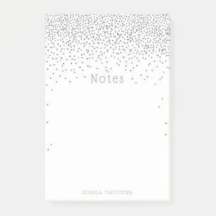 Glam Silver Confetti Post-it® Notes