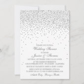 Glam Silver Confetti Verloving Shower Kaart (Voorkant)