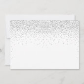 Glam Silver Confetti Wedding Aankondiging (Achterkant)