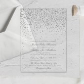  Glam Silver Confetti Wedding Acryl Uitnodigingen