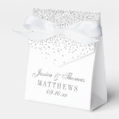  Glam Silver Confetti Wedding Bedankdoosjes (Voorkant Zijde)