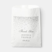  Glam Silver Confetti Wedding Bedankzakje (Voorkant)