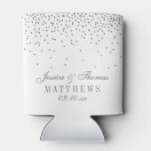  Glam Silver Confetti Wedding Blikjeskoeler (Achterkant)