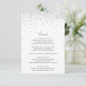  Glam Silver Confetti Wedding Informatiekaartje (Staand voorkant)