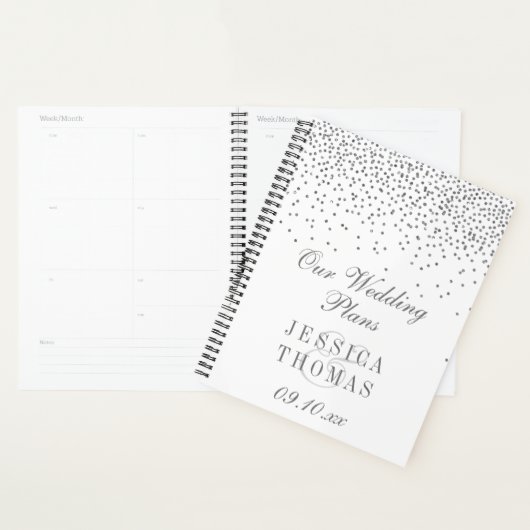 Glam Silver Confetti Wedding Planner (Display)