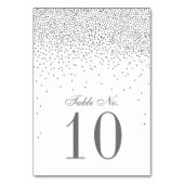  Glam Silver Confetti Wedding Table Number Kaart (Voorkant)