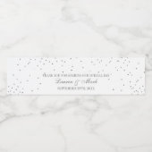 Glam Silver Confetti Wedding Waterfles Etiket (Enkel label)
