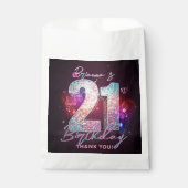 Glam Silver Disco Ball Music Notes 21st Birthday Bedankzakje (Voorkant)