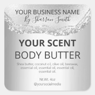 Glam Silver Glitter Agaat Product Zakelijke labels