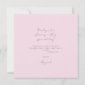 Glam Silver Glitter en Roze Vrijgezellenfeest Dank (Achterkant)