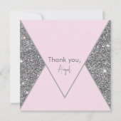 Glam Silver Glitter en Roze Vrijgezellenfeest Dank (Voorkant)