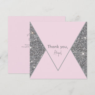 Glam Silver Glitter en Roze Vrijgezellenfeest Dank