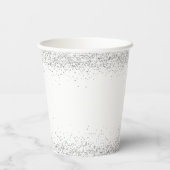 Glam Silver Glitter Naam Datum Vrijgezellenfeest Papieren Bekers (Achterkant)