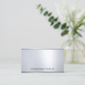 Glam Silver Metallic look Elegant Sjabloon Modern Visitekaartje (Staand voorkant)