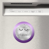 Glam Silver Paarse zwarte wimpers Magneet (Insitu (Vaatwasser))