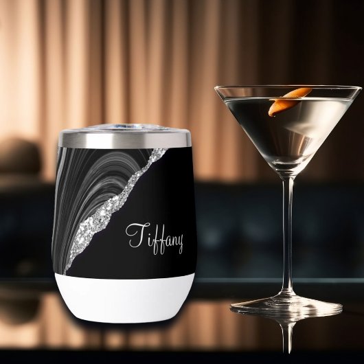 Glam Silver Parties scintillant Black Festive