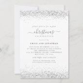 Glam Silver Parties scintillant Invitation de la f (Devant)