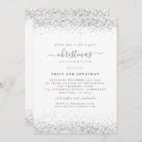 Glam Silver Parties scintillant Invitation de la f