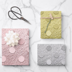 Glam Silver Pink Gold Metallic Glitter Sparkle Inpakpapier Vel